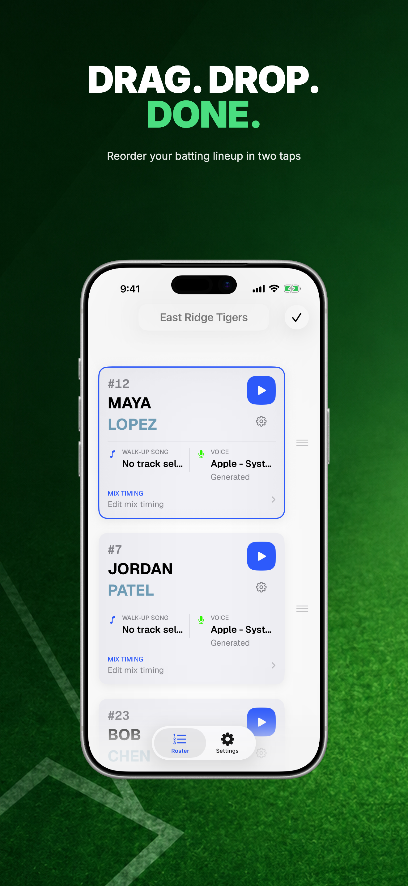 Walkout Music drag screen on iPhone
